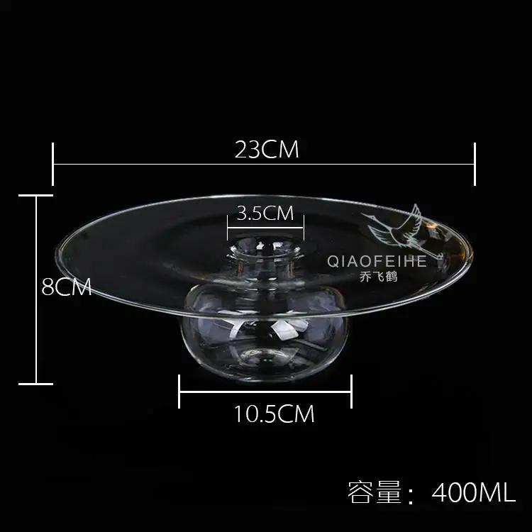Dry Ice Glass Tableware Artistic Conception Bowl Molecular Cuisine Food Hotel Large Sashimi Ice Tray Personalized UFO Cap Plate
