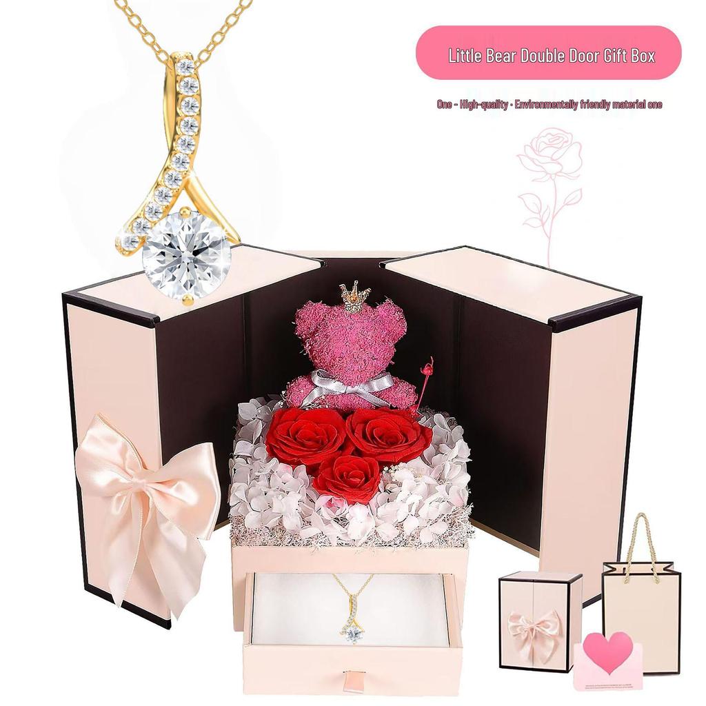 Charming Micro-Inlaid Diamond Pendant Necklace – Fresh, Lovely, and Fashionable Bone Chain