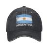 Argentijnse Vlag Argentinië Baseballpetten Vintage Verweerd Gewassen Snapback Hoed Unisex Dames Verstelbare Petten Hoed