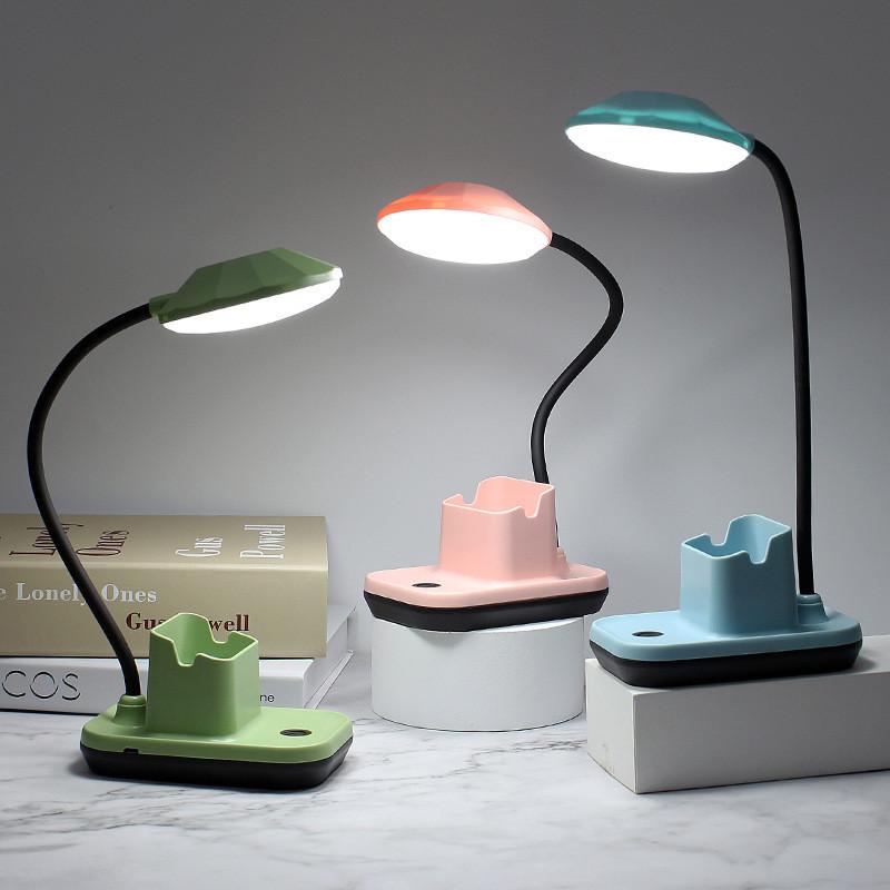 Wiederaufladbare LED-Schreibtischlampe mit Spiraldesign und Stifthalter, moderner minimalistischer Stil, 26x12x18cm