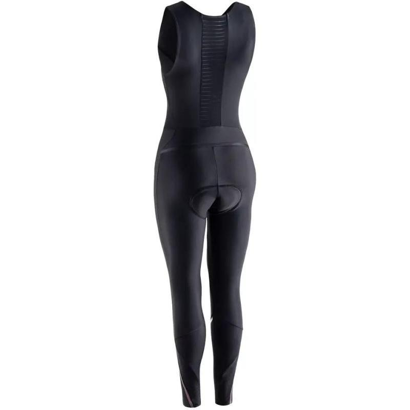 DECATHLON Solid Color Slim Zip Design One-Piece Cycling Pants Women's Black