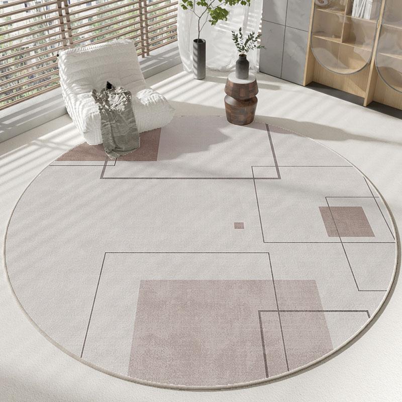 Wabi-sabi Style Round Carpet Thickened Computer Chair Anti-slip Mat Simple Carpets for Living Room Fluffy Soft Bedroom Decor Rug