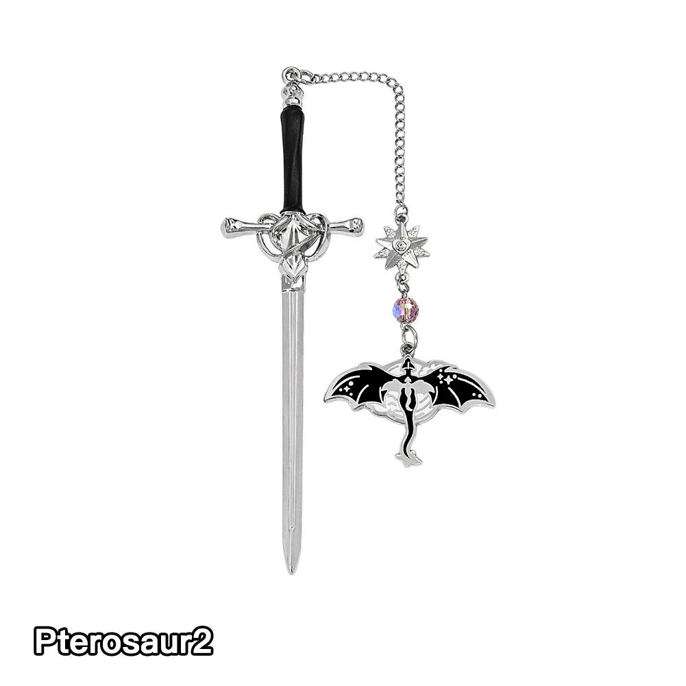 Fantasy Dragon Sword Bookmarks Gothic Reading Accessories Bag Pendant for Dragon Lovers Readers