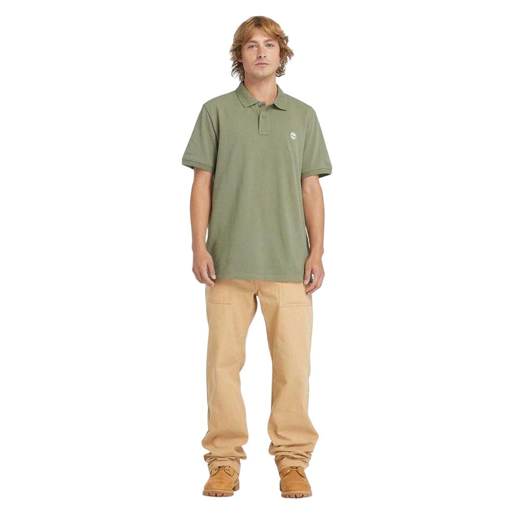 Timberland Mens Oyster River Logo Cotton Polo Shirt