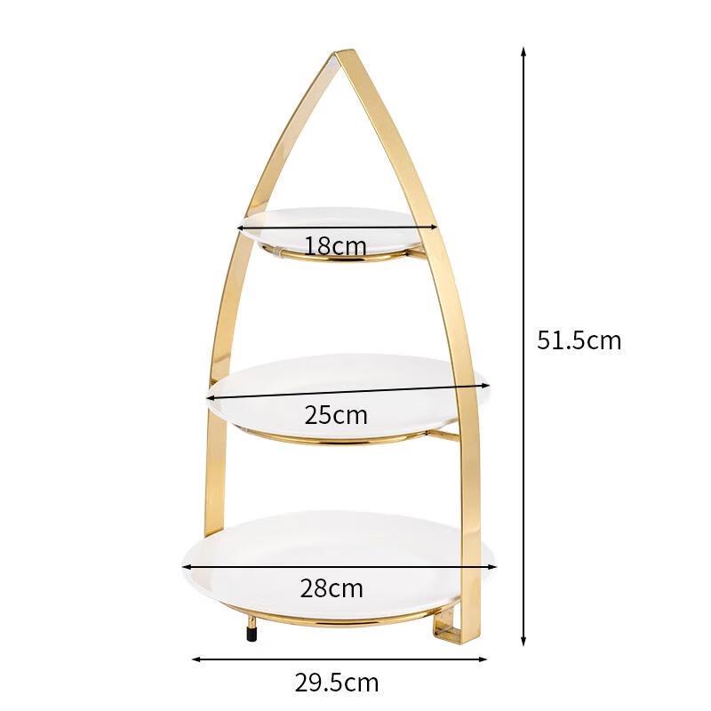 HANDUNYOU 3-Tier Stainless Steel Dessert Display Stand