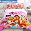 3PCS Wink Club Magical Friendship Bedding Set 2D Printing (Includes 1 Duvet Cover + 2 Pillowcases Coreless), Bedroom decor,Fan Gift