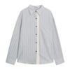 Striped Long-sleeved Shirt Jacket for Women Autumn New Loose Casual Lapel Shirt