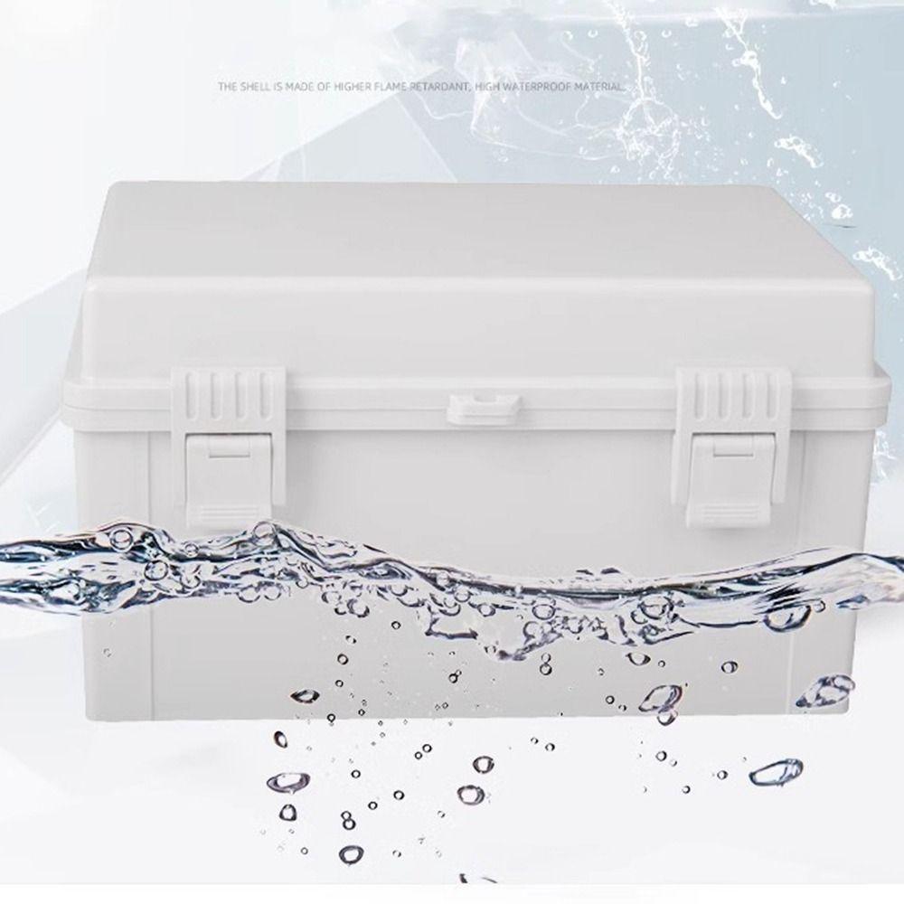 IP67 Electrical Junction Box Enclosure With Hasp Waterproof Outdoor Sealed Switch Power Case Plastic White Distribution Boxes
