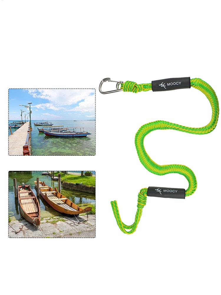 Elastic Dock Line With Stainless Clip Heavy Duty Braided Line Marine Rope For Jet Ski Watercraft Boat Kayaking Marine
