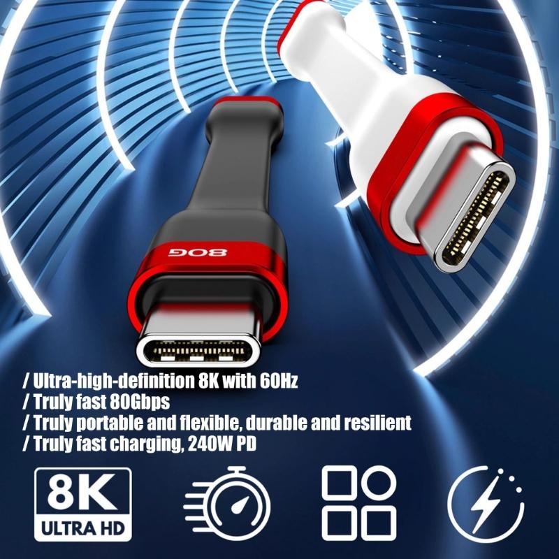 Schnelles USB4 Typ-C-Kabel 240W Power Delivery 5 Kompatibel Mehrere Geräte Laden Datensynchronisationen