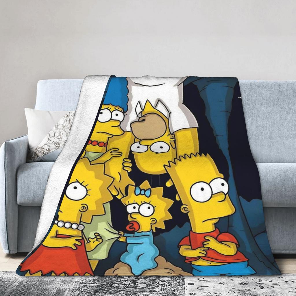 T-The Simpsons Warm Soft Blankets Girls Boys Plush Throw Blanket Novelty Couch Chair Flannel Bedspread Sofa Bed Cover