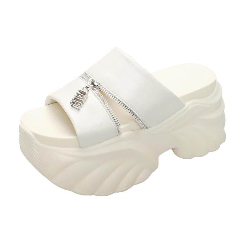 High Platform Sandals Women Wedge High Heels Summer Buckle Crystal Chunky Sandalias Beach Slippers Zapatos Mujer 9CM