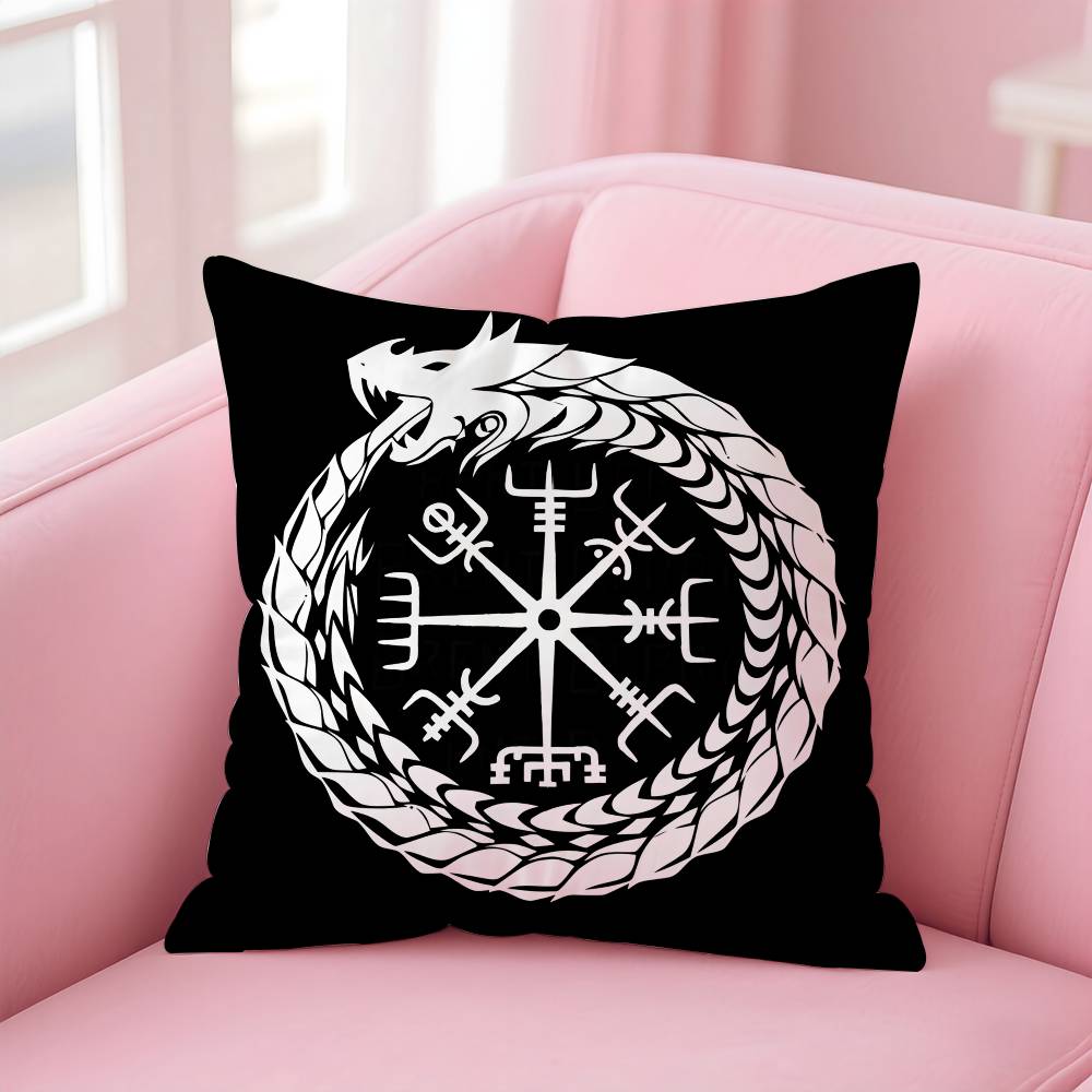 Viking Amulet Pattern Art Pillow Case Pattern Printing Pillowcase Living Room Sofa Cushion Cover Bedroom Room Decor