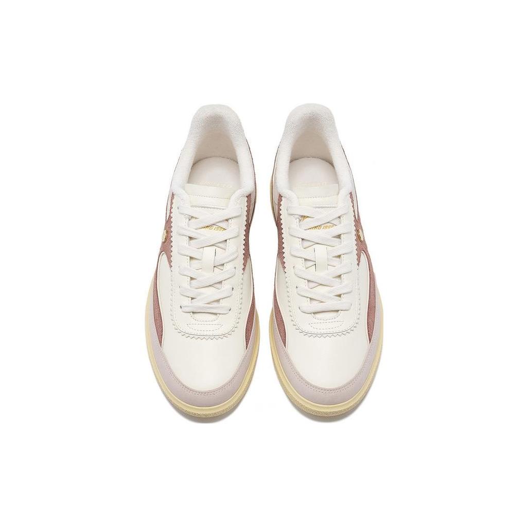 Li-Ning 1990 Cloud Dress Comfortable Versatile Wear-Resistant Low-Top Sneakers Women sneakers Light-Antique-Yellow Cinnamon-Brown ALHT088-3
