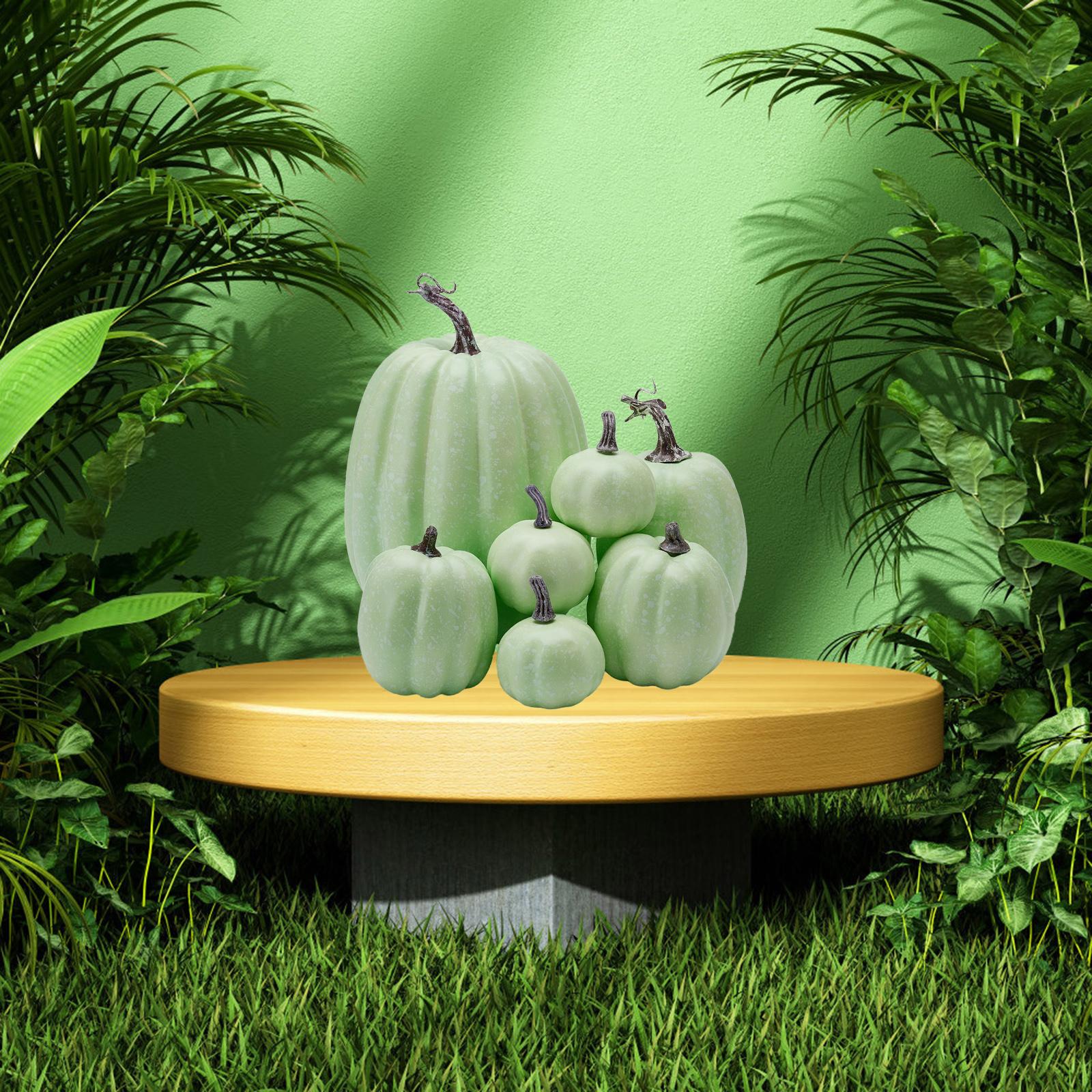 

7 шт. Модель тыквы Искусственные поделки Осень День благодарения Украшение для вечеринки Хэллоуин Набор тыкв One Size