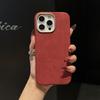 Premium Itanlian Sueded Leather Case For iPhone 13 14 15 16 Pro Max Plus Magsafe Metal Camera Bezel Cozy Grip Back Cover