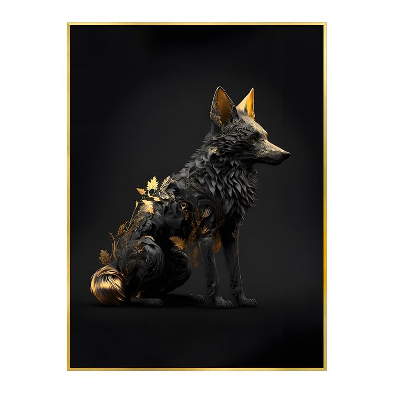 

Черное золото Орел Лев Волк плакат животные декоративные картины холст настенное искусство скандинавские эстетические картины Гостиная домашний декор 21x30cm No Framed