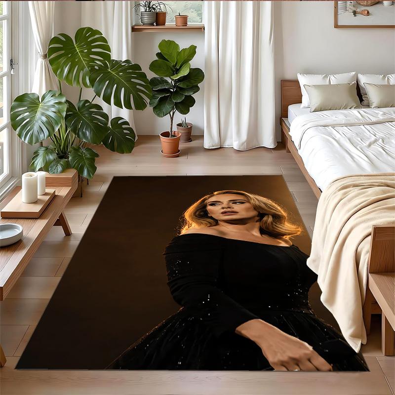 Adele Print Crystal Velvet Plush Rug Anti?Slip Wear?Resistant Floor Carpet For Indoor Household Home Decoration