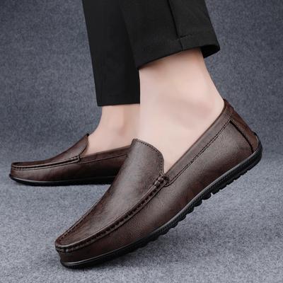 Modne wygodne męskie płaskie buty wsuwane włoskie męskie ręcznie robione mokasyny oryginalne skórzane formalne codzienne buty męskie wysokiej jakości buty do jazdy samochodem