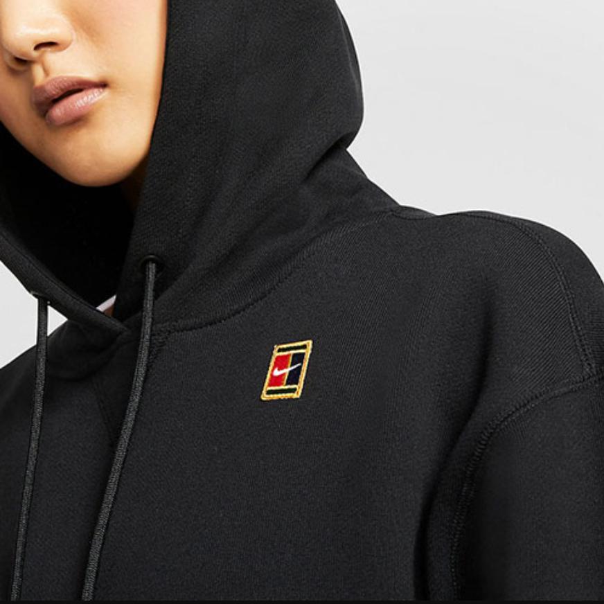 Nike Solid Color Hooded Pullover Sweatshirt Women Tops Black AV0767-010