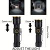 Zoom White Light Beam Mini Flashlight Rechargeable Portable Child Lady Backpack Pocket Home Outdoor Magnet Work Emergency Torch