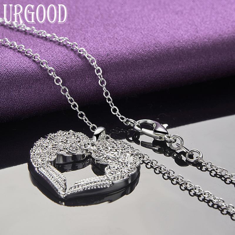 Colier cu pandantiv cu inimă, argint 925, bijuterii de modă