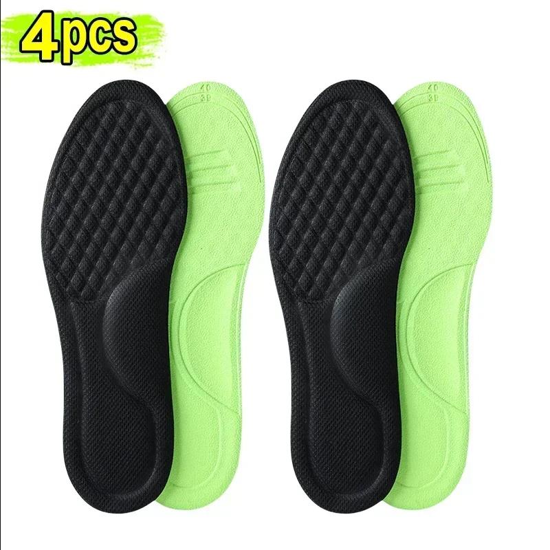 4pcs Nano Memory Foam Orthopedic Insoles for Shoes Antibacterial Deodorization Sweat Absorption Insert Sport Shoes Running Pads