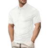 European and American Summer Men's Fashion Lapel Casual Loose Solid Color Short Sleeves