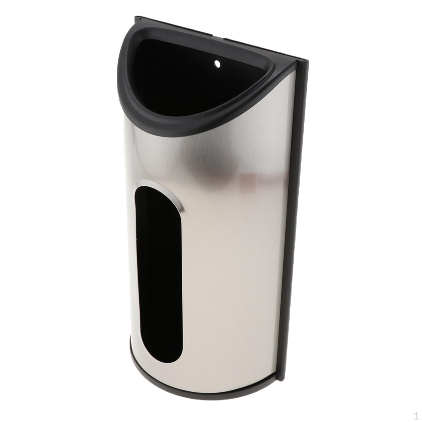 

Wall Mount Bag Saver Brushed Stainless Steel Storage Dispenser Extra Wide Opening Easy to Use