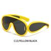 New Luxury  Wave Mask Sunglasses Women Fashion One Piece Sun Glasses For Men Oversized Oval Trending Sunglasses