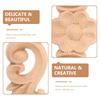2Pcs Solid Wood Carved Onlay Natural Creative Design for Furniture Cabinet Door Decoration Wood Applique Unpainted Frames