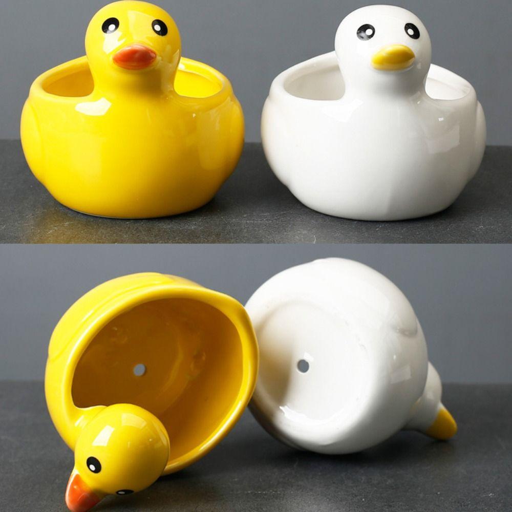 Handicraft Duck Ceramic Flower Pot Creative Animal Ornament Vase Succulent Plant Flowerpot  Balcony