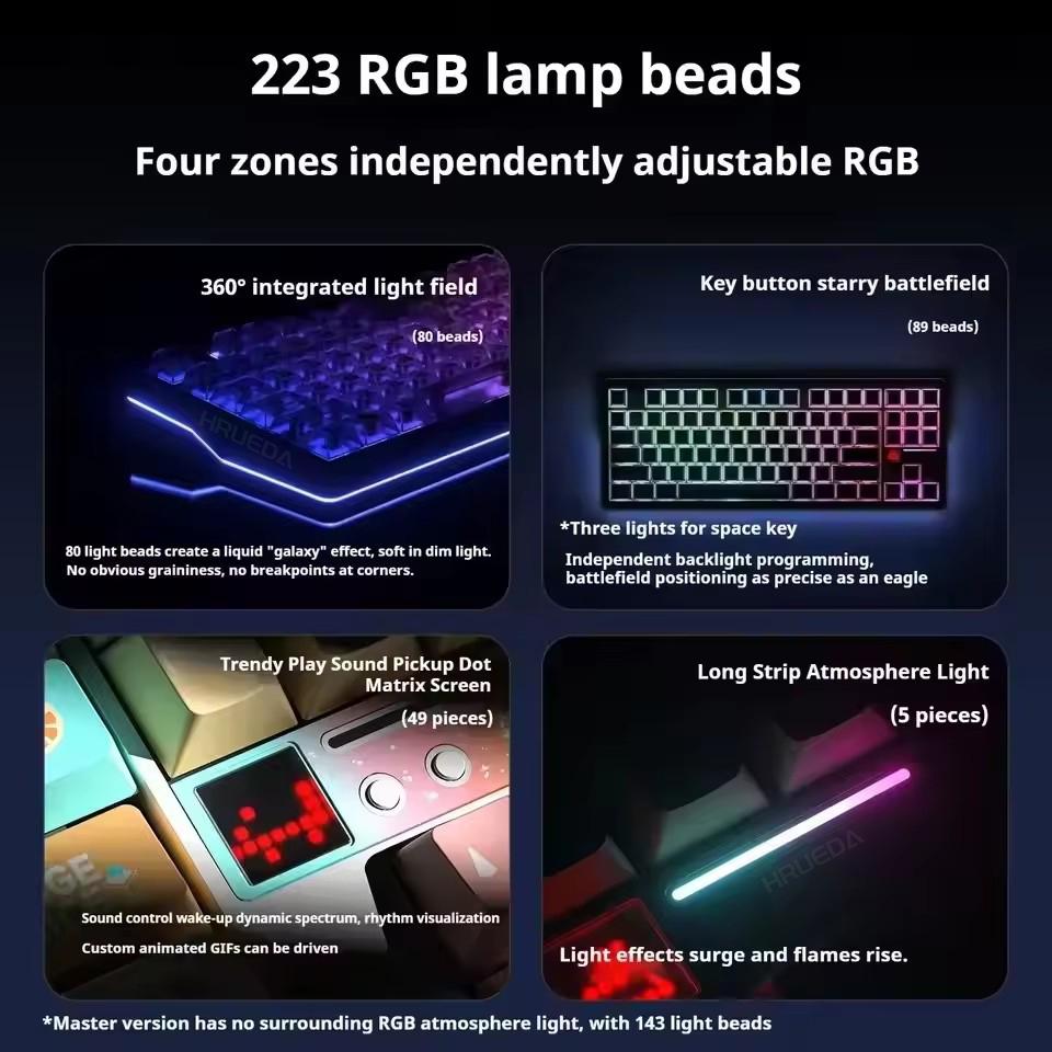 Aula F87 Pro V2 Tri-mode Wireless Mechanical Keyboard 8000Hz Hot-Swap RGB 10000mAh Gasket E-sports Gaming
