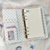 A6  Retro White Polka Dots With 45 Sheets Inner Page DIY PU Clip-on Notebook Loose Leaf Notebook