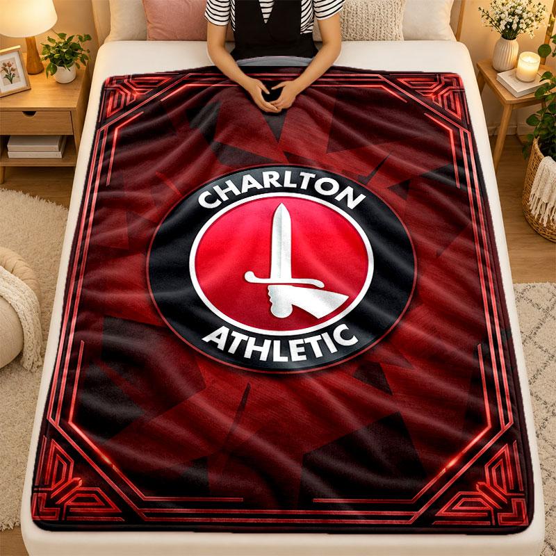 Flannel BlanketCharlton Athletic FC Warm Soft Throw Blanket for Indoor Sofa Bed Living Room Use
