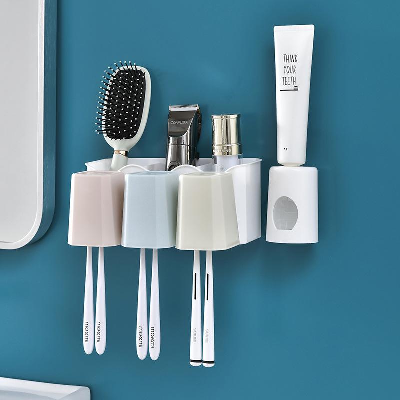 820 Bathroom Wall-Mounted Toothbrush Rack, Non-Punching Washing Cup, Toothpaste Storage Rack, Bathroom Washing Cup Set