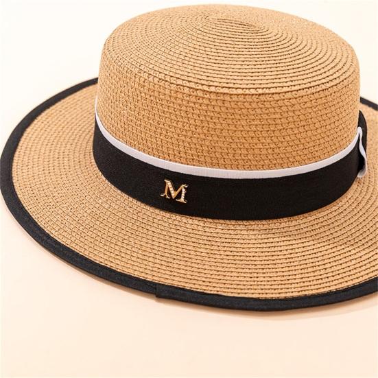 Beach Hat Large Brim UV-proof Flat Top Fashion Summer Women Visor Cap for Outdoor
