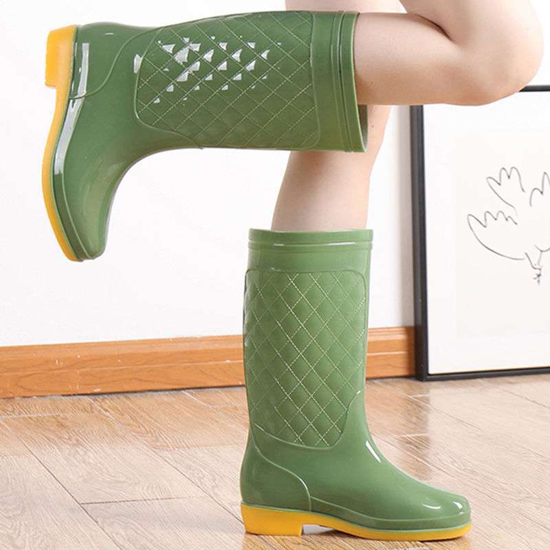 New thickened waterproof shoes household laundry rain boots women's non-slip rain shoes treading overshoes wear-resistant car wash high rubber shoes