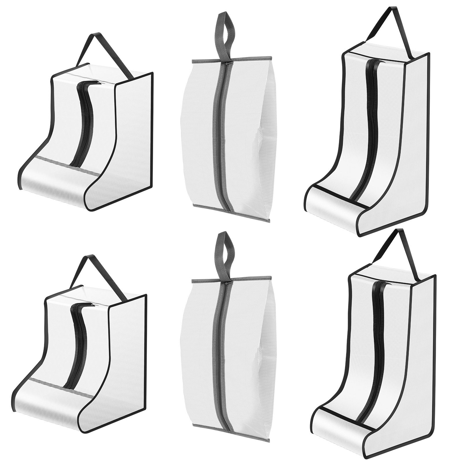 

6 шт. Портативные сумки для обуви, водонепроницаемые, 3 размера, сумка для хранения обуви для путешествий, дома, длинных и коротких ботинок, пылезащитный чехол для организации 6Pcs прозрачный
