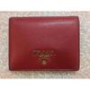 Used Beautiful Condition PRADA Saffiano Leather Bi-fold Wallet Red