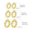 Gold & Silver Twisted Pleated Earrings - Fashionable Light Luxury Metal Earrings for Women, European American Style
