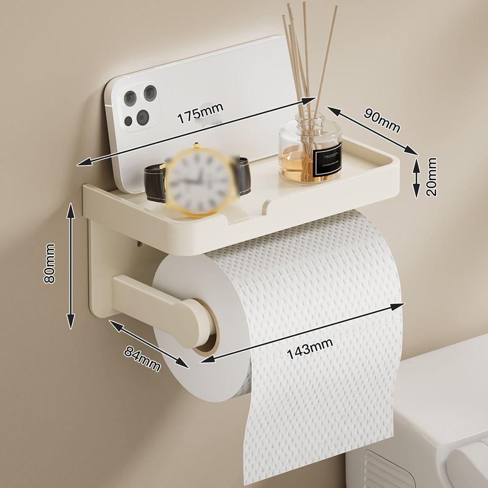 Wall-Mounted Toilet Paper Holder Rustproof Paper Roll Storage Shelf Tissue Rack  Washroom