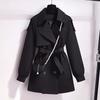 Womens Short Wool Blend Coat With Cotton Lining Slim Fit Korean Style 2025
