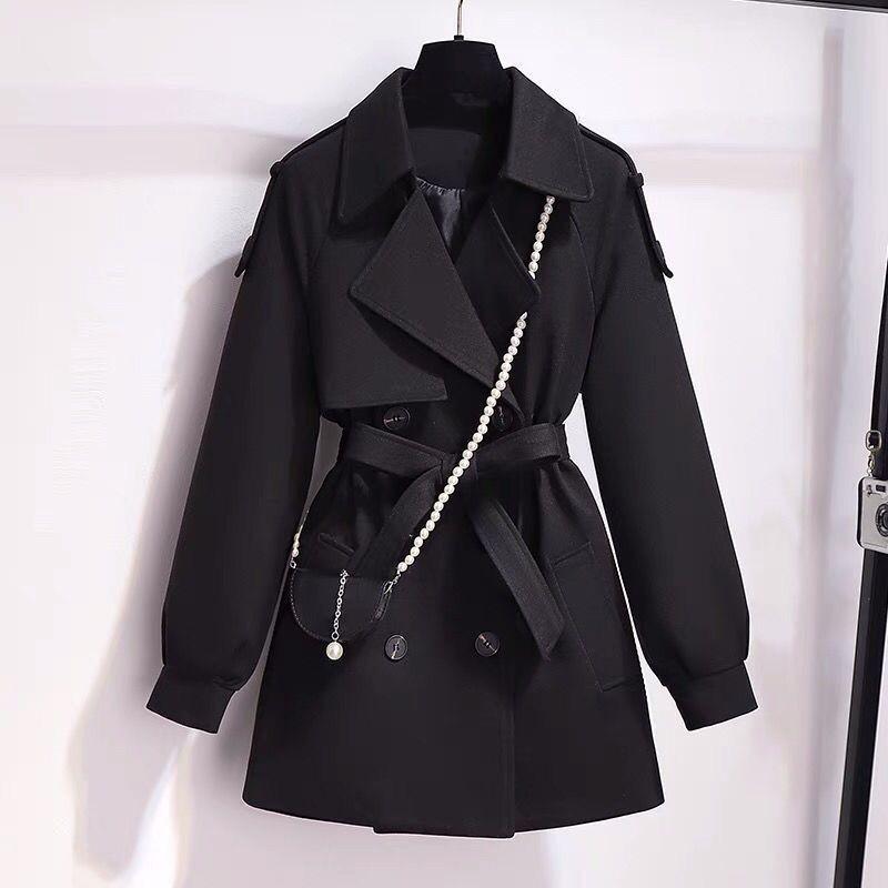 Womens Short Wool Blend Coat With Cotton Lining Slim Fit Korean Style 2025