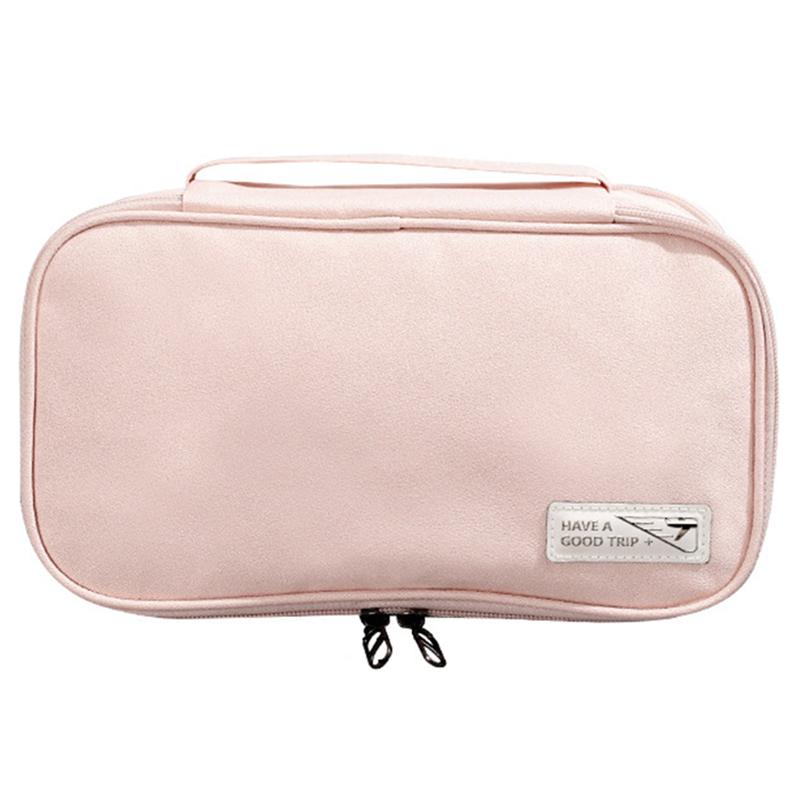 

Handheld Wet and Dry Separation Travel Toiletry Bag Polyester Portable Cosmetic Bag Pink