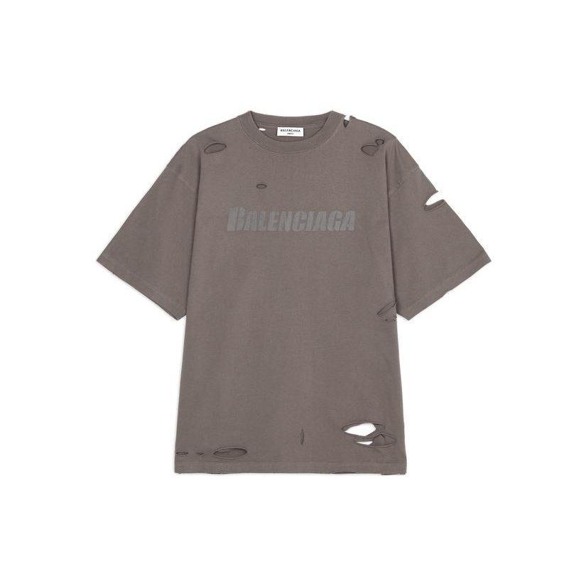 Balenciaga Opotřebované tričko s grafikou 'Taupe' 651795TKVB80718