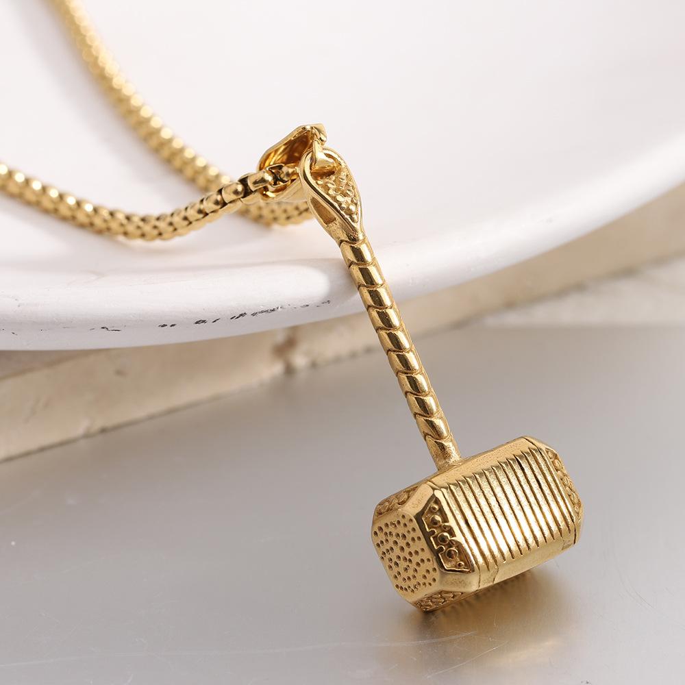 Retro Hip-hop Hip-hop Thor's Hammer Hammer Domineering Titanium Steel Necklace for Men