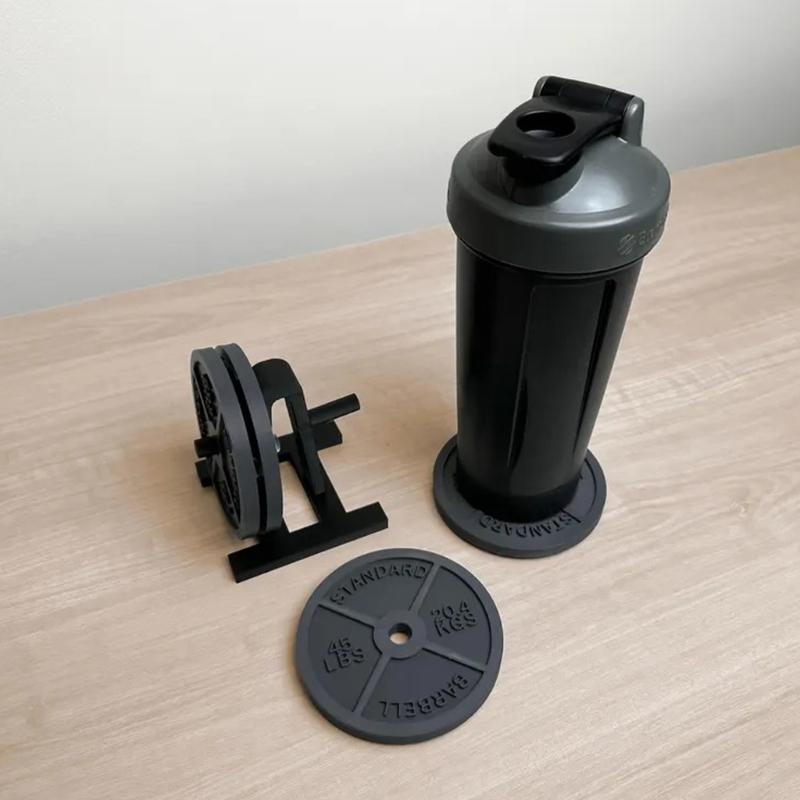 ABS Weight Plate Coaster with Integrated Stand Barbell Bumper Plate Drink Coaster For Neat Organization