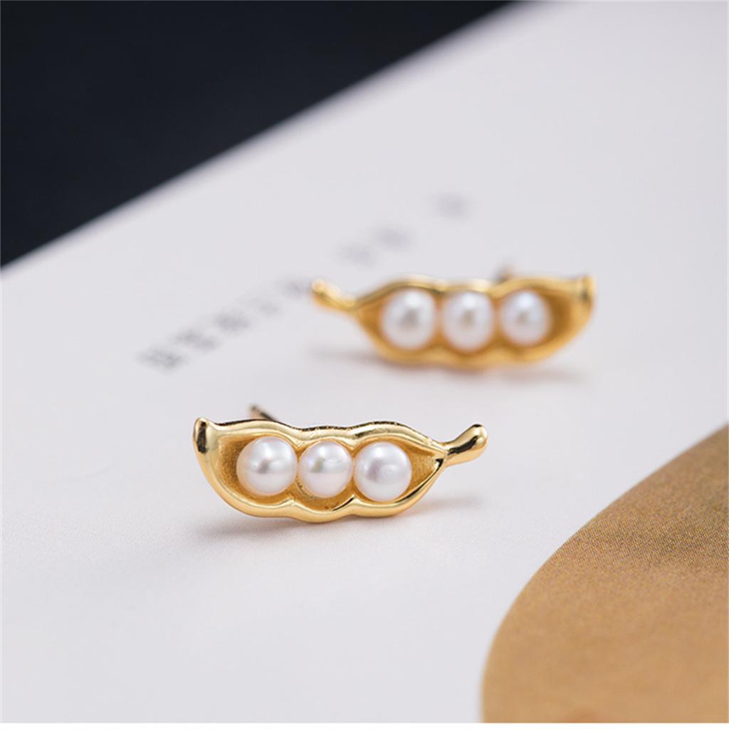 925 Sterling copper Pea Earrings Fashion Chinese Style Natural Zircon 3mm Women Gifts Simple Simple Delicate Zircon Wholesales