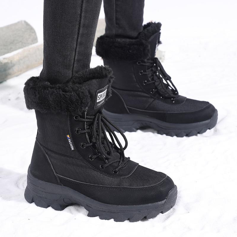 Shoe factory winter high-top non-slip velvet women's boots high boots women's snow boots fashion warm boots